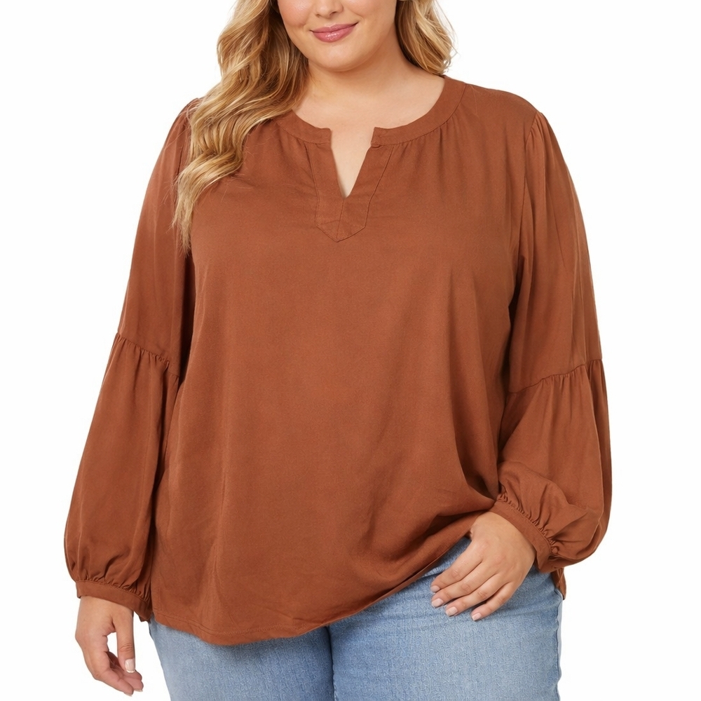 Andree by Unit‎ rust brown boho blouse size 3X plus size flowy top